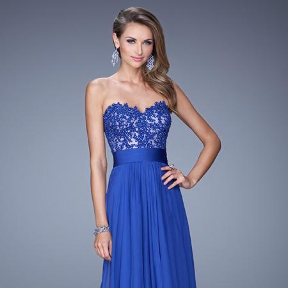 NEW La Femme 20557 Royal Blue Prom Dress